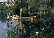 William Stott of Oldham The Bathing Place Spain oil painting artist